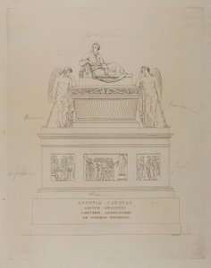 Antonio Canova emlékműve, vázlat alkotó: Bartolomeo Pinelli