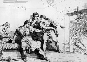 Néró halála, A császárok története, Ottaviótól kezdve, Bartolomeo Pinelli (1781-1835) metszete, Róma alkotó: Bartolomeo Pinelli