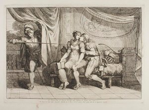 Paolo da Malatesta és Francesca da Rimini, akiket Gianciotto Malatesta lep meg alkotó: Bartolomeo Pinelli