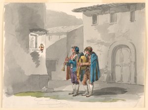 "Pifferari", két csöves a római Abruzziból alkotó: Bartolomeo Pinelli
