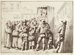 Bábfülke Rómában alkotó: Bartolomeo Pinelli