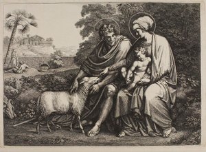 Pihenés az Egyiptomba menekülés során alkotó: Bartolomeo Pinelli