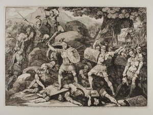 Siccio Dentato, a centurió (Lucius Siccius Dentatus a rettegett csata során) alkotó: Bartolomeo Pinelli