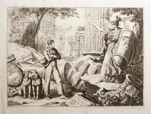 A Fórum romjai között állva alkotó: Bartolomeo Pinelli