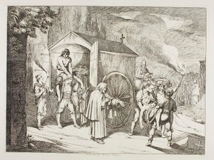 A halottat szállító kocsi San Lorenzóban alkotó: Bartolomeo Pinelli