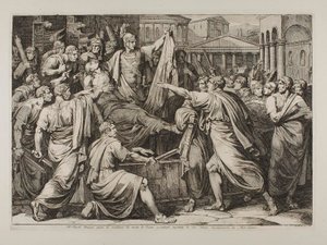 A római nép megesküszik, hogy megbosszulja Caesar meggyilkolását alkotó: Bartolomeo Pinelli