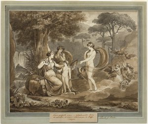 A Vénusz Ámort mutat be Calypsónak, Telemachus kalandjai 7. könyvéből alkotó: Bartolomeo Pinelli