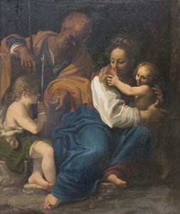Szent család és Keresztelő Szent János alkotó: Bartolomeo Schedoni