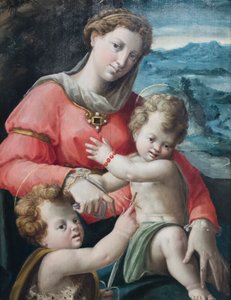 Madonna és gyermeke a fiatal Szent Jánossal alkotó: Bartolomeo called Bagnacavallo Ramenghi