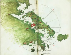 Negroponte térképe, 1485 körül (pergamen)