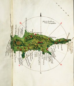 Ciprus térképe, 1485 körül (pergamen)