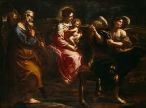 Repülés Egyiptomba (olaj, vászon) alkotó: Bartolommeo Biscaino