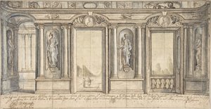 Festett faldekoráció terve a Palazzo Massimo all