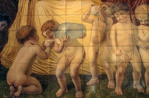 Putti termálforrásvizet iszik alkotó: Basilio Cascella
