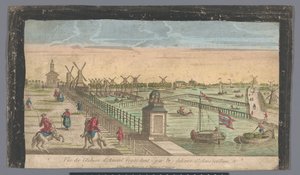 Kilátás a Hogesluisra a Buiten-Amstel, az Amsteldijk és az amszterdami Zaagmolensloot malmai felé Vue de l