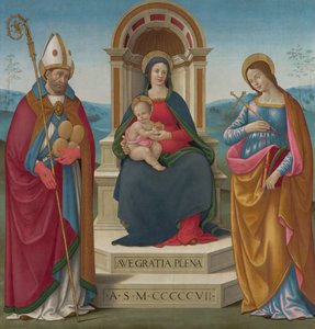 Madonna és gyermeke Volterrai Szent Justusszal és Antiochiai Szent Margittal