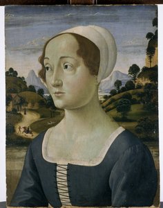 Egy húszas évei közepén járó nő portréja (tempera nyárfán)