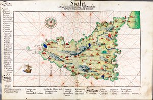 Szicília térképe alkotó: Battista Agnese