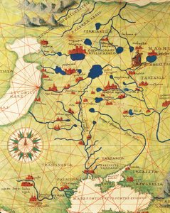 Kelet-Európa és Közép-Ázsia: Battista Agnese: Erdély és Oroszország, a Világatlasz harminchárom térképből. alkotó: Battista Agnese
