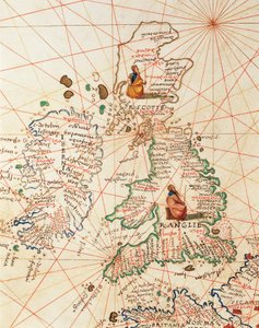 Európa: Nagy-Britannia és Írország, a világ atlaszából harminchárom térképen, szerző: Battista Agnese alkotó: Battista Agnese