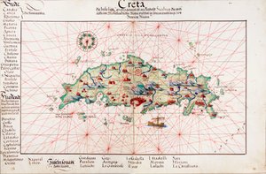 Kréta térképe 1554 alkotó: Battista Agnese