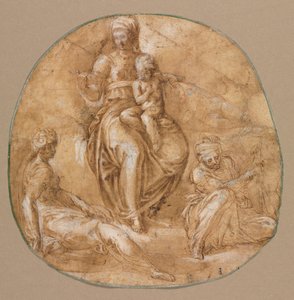 A Szűz és a Gyermek Alexandriai Szent Katalinnal és egy idős női szenttel, c. 1545. alkotó: Battista Franco