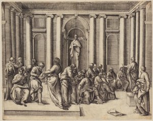Zwölfjähriger Jesus diskutiert mit den Tempelgelehrten