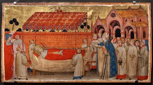 Szent Szilveszter halála (tempera a panelen) alkotó: Battista da Vicenza