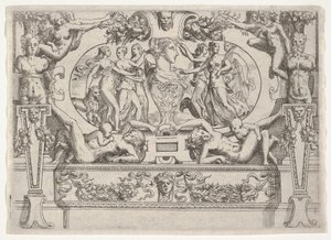 Egy nő mellszobra, két oldalán három nővel, kidolgozott keretben, kb. 1540-80. alkotó: Battista del Moro