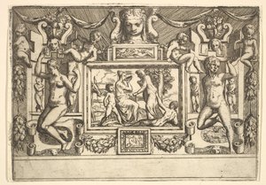 Fiatal nő iszik egy tálból, egy öregasszony áll előtte, belül..., kb. 1540-80.