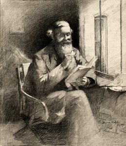 Egy jó történet, 1889 (szén, krémszínű szőtt papíron) alkotó: Bayard Henry Tyler