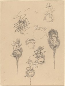 Tanulmányok ékszertervezésről [recto] alkotó: Beatrice Godwin Whistler