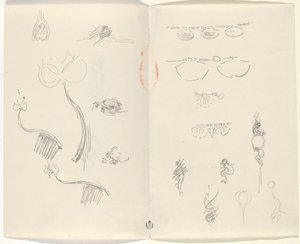 Tanulmányok ékszertervezésről [verso] alkotó: Beatrice Godwin Whistler
