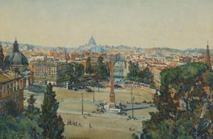 Róma, The Pincio, Piazza Del Popolo alkotó: Beatrice Mary Seccombe Leech