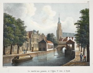 A halpiac és a goudai Szent János-templom, 1895 körül (photochrom) alkotó: Belgian School
