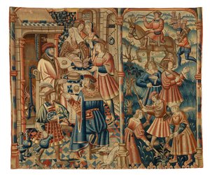 Gobelin, január hónap, esetleg Flandriából alkotó: Belgian School
