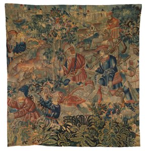 Vadászjeleneteket ábrázoló kárpit, valószínűleg Tournaiból, 1500 körül (gyapjú) alkotó: Belgian School