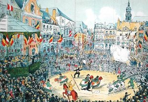 A „Lumecon” Mons-ban (színes litó) alkotó: Belgian School