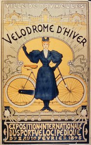 Téli kerékpárversenypálya, Velocipede Sports Nemzetközi Kiállítás Brüsszel, 1895. február 2-10. alkotó: Belgian School