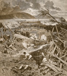 Ciklon útja Fort-de-France-ba, Martinique, a Le Petit Parisienből, 1891. augusztus 30.