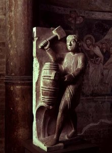 Cooper: augusztus a hónapok munkásainak szobornaptárából, 1200 körül (kő)