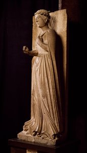 Tavasz, szobor az Évszakok ciklusából, Antelami Benedict (1178-1233), Pármai Keresztelőkápolna, Emilia-Romagna, Olaszország