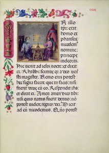 W.107 fol.24r Krisztus és Nikodémus a Santa Giustina Evangelariumból Írta: Laurentius Gazius Cremonensis, 1523-25 alkotó: Benedetto Bordone
