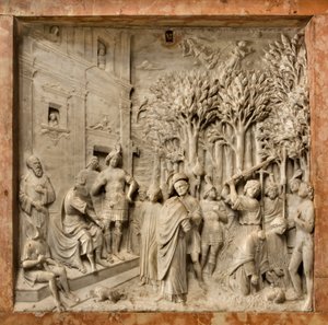 Kripta, Szent Marcellinus és Péter ördögűző bárkája, Benedetto Briosco 1506-08, Szent Marcellinus és Péter lefejezése