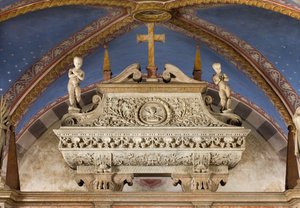 Kripta, Szent Marcellinus és Péter ördögűző bárkája, szarkofág Szent Marcelino és Szent Péter ördögűző szobraival, Benedetto Briosco 1506-08