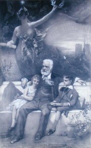 Victor Hugo (1802-85) és unokái alkotó: Benjamin  Constant