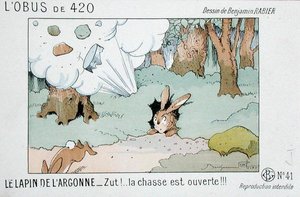 "A fenébe!...A hajsza elkezdődött!!!" (színes litográfia)