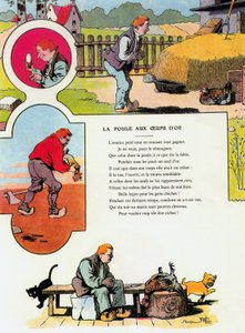 A tyúk aranytojásokkal, illusztráció Jean de la Fontaine „Fables” című művéből