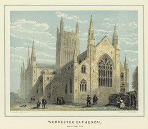 Worcesteri katedrális, északnyugati nézet alkotó: Benjamin Baud