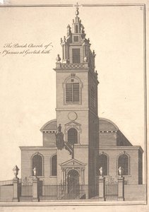 Garlickhythe Szent Jakab plébániatemplom, 1750 körül (metszet)